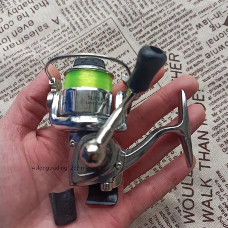 MN100 Bút Cần Cuộn Mini Câu Cá Kích Thước 500 Cuộn Quay Tất Cả Kim Loại Chính Thân Bút Bánh Xe Giải Quyết Pancing