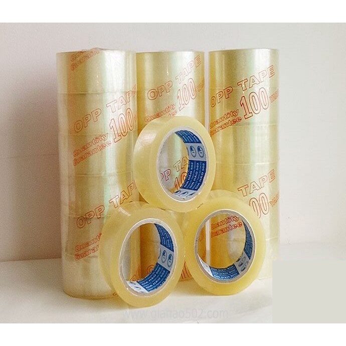 1 cây Băng keo trong 100y ( 6 cuộn) 1.1 kg siêu dính để dán giấy, thùng  carton | Shopee Việt Nam