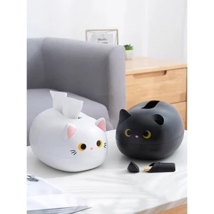 Hộp đựng giấy ăn hình mèo dễ thương kết hợp lọ đựng tăm