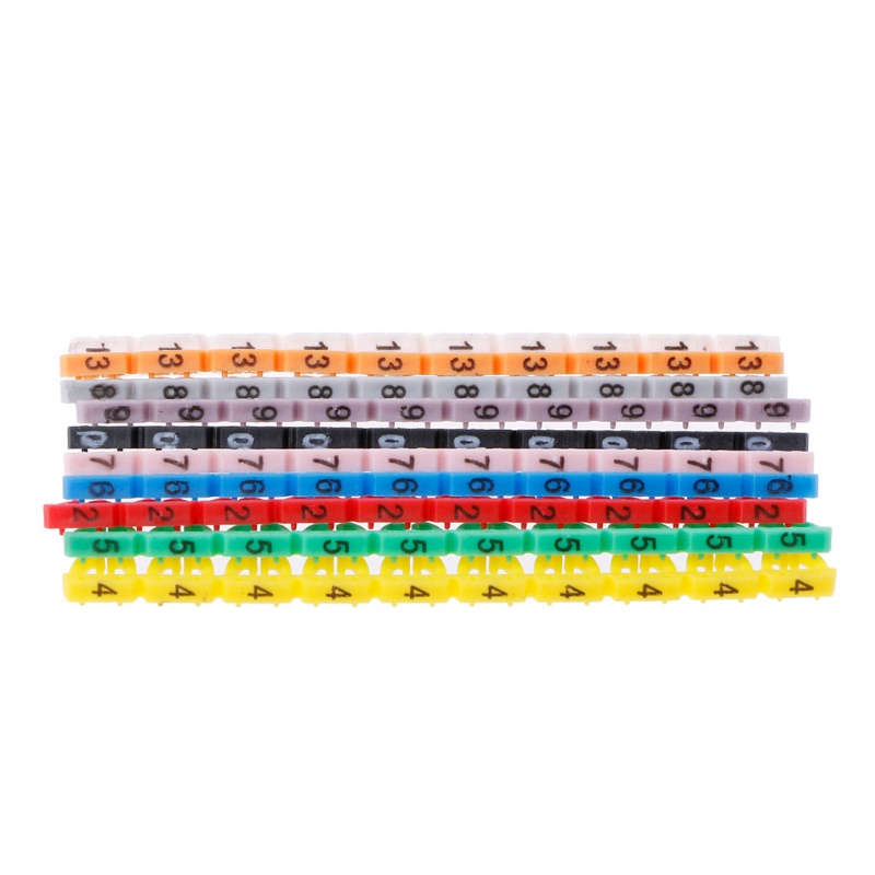 Bộ 100 Nhãn Đánh Dấu Số Dây Cáp Nhiều Màu Sắc Dành Cho RJ45