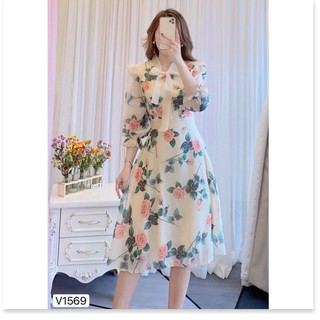 ĐẦM HOA NƠ PHỐI VOAN,THIẾT KẾ HỌA TIẾT HOA VÔ CÙNG SANG TRỌNG,ĐẶC BIỆT LÀ CHẤT LIỆU VÃI THOÁNG MÁT NAM LEE26688