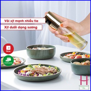 Bình xịt dầu ăn, giấm ăn cầm tay tiện dụng - Bình thủy tinh mini với vòi xịt phun xương sang sịn mịn { H }
