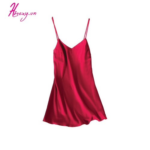Ảnh Váy Ngủ Nữ Hisexy Lụa Satin Trơn Dáng Xuông Liền Thân MD03 2