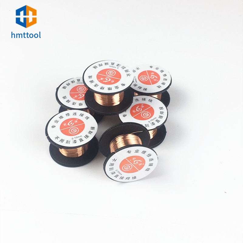 10 Chiếc 0.1MM PCB Liên Kết Dây Đồng Hàn Dây Sửa Chữa Nhảy Dây Cho Điện Thoại Di Động Hàn Dụng Cụ Sửa Chữa