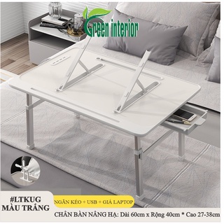 Bàn làm việc tại nhà, Bàn học sinh gấp gọn thông minh Green Furni chân xếp gọn hiện đại Màu Trắng LT