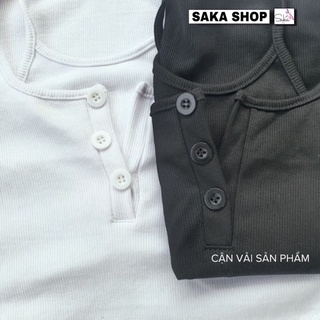 Áo croptop nữ kiểu nút giữ kèm áo dây