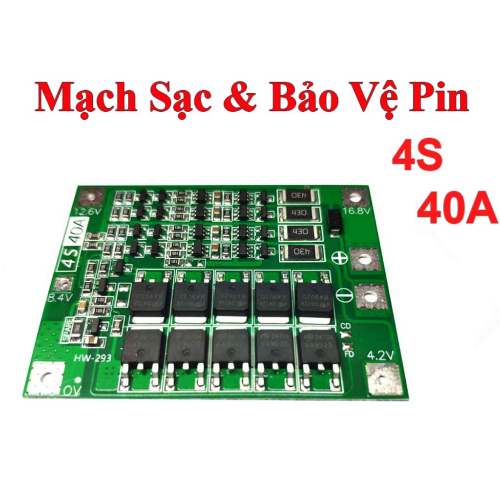 Mạch Sạc Cân Bằng Và Bảo Vệ Pin 4S 14.8V-16.8V 40A Sạc Pin 18650, Pin ...