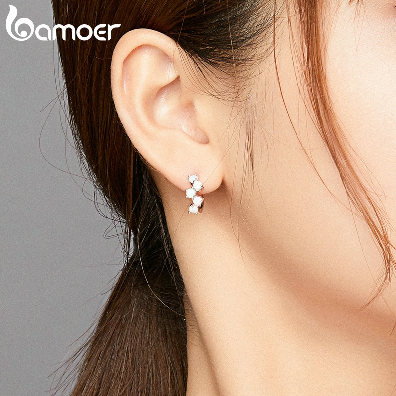 BAMOER Bông Tai Bạc 925 Hình Vòng Bắt Giấc Mơ Độc Đáo Thời Trang 2020 Mới bijoux Sce9411