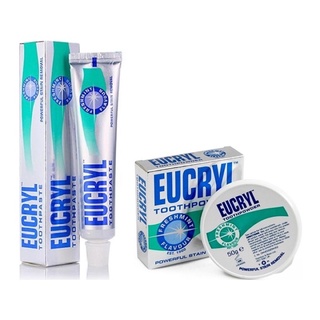 Bột trắng răng Eucryl và kem đánh răng trắng răng Eucryl
