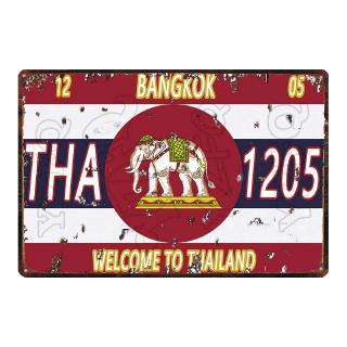 2020 Tarvel Thành Phố Tín Hiệu Bangkok Mảng Bám Kim Loại Vintage Voi Tấm Kim Loại Cho Tường Poster Thanh Nghệ Thuật Trang Trí Nhà DU-58851A