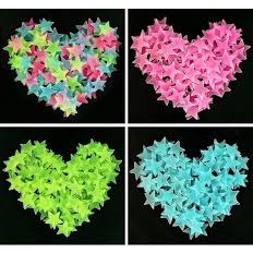 ⭐ 100 CHIẾC ⭐ Gói 100 Miếng Hình Ngôi Sao Dạ Quang Dán Tường Phát Sáng Trang Trí Phòng Cho Bé