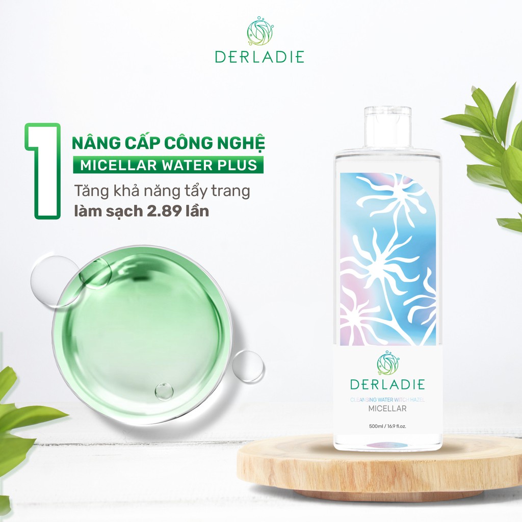 Ảnh Nước tẩy trang Derladie Cleansing Water Witch Hazel làm sạch, ngừa mụn trên da 500ml 2