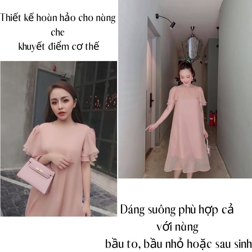 (XẢ LỖ )Đầm bầu lụa cao cấp cho nàng xinh tươi xuống phố-Q0001