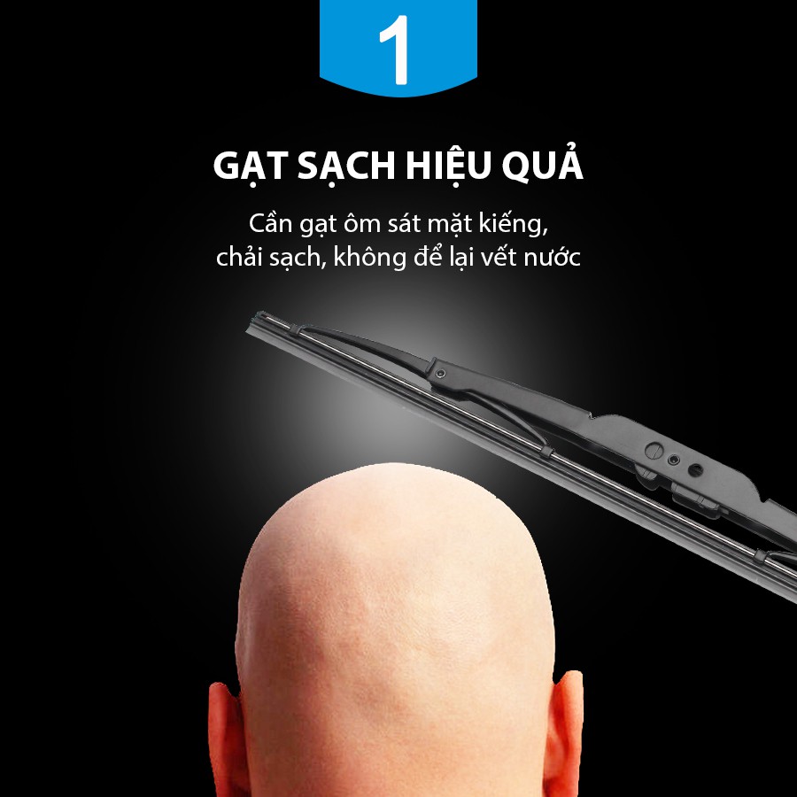 Gạt Mưa Ô Tô Gọng Sắt CIND 406 (26inch/650mm) Phù Hợp Cho Nhiều Dòng Xe Ô Tô Xe Hơi Có Móc Cong Chữ U