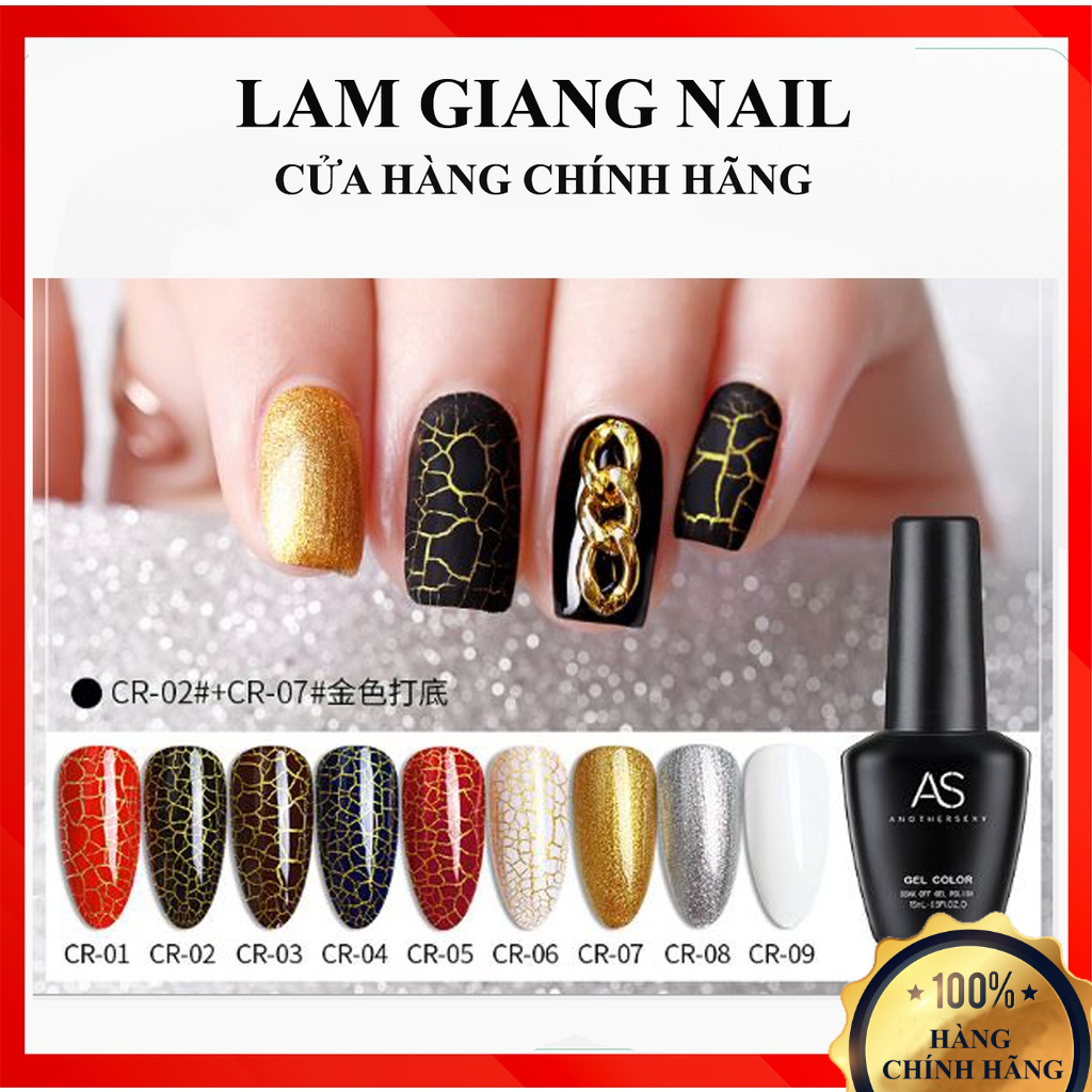 Sơn gel As Sơn NỨT CR tạo hiệu ứng nứt trên mặt móng