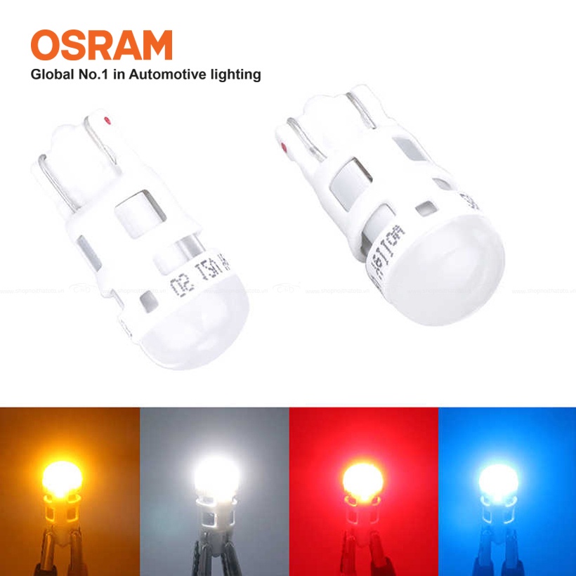 Combo 2 Bóng Đèn Led Chân Ghim Nhỏ OSRAM Standard T10 W5W 12V Màu Trắng Cool