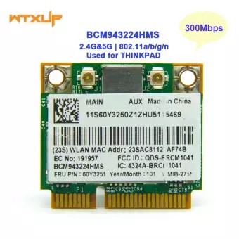 Cho Broadcom BCM943224HMS 2.4 Ghz & 5GHz 300Mbps Mini PCI-E WLAN Wifi ...