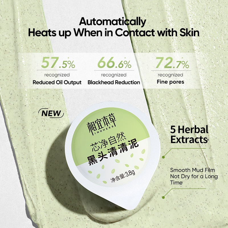 Ảnh Set 12 mặt nạ bùn INOHERB làm sạch mụn đầu đen tự nhiên 3.8g 1