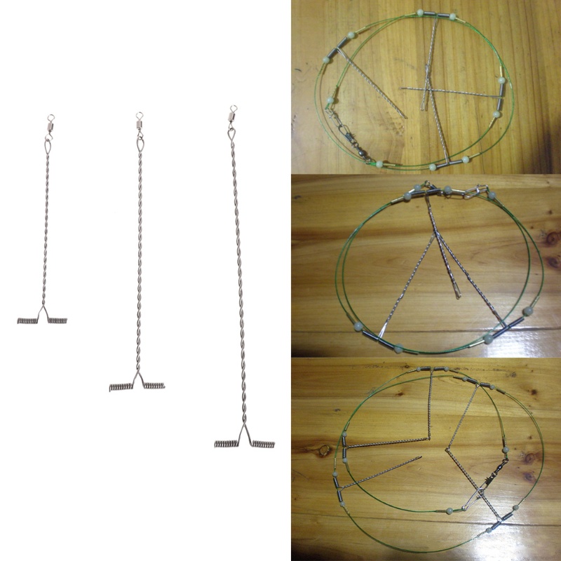 Set 10 dây móc câu cá hình chữ T bằng thép không gỉ 9/12/15cm