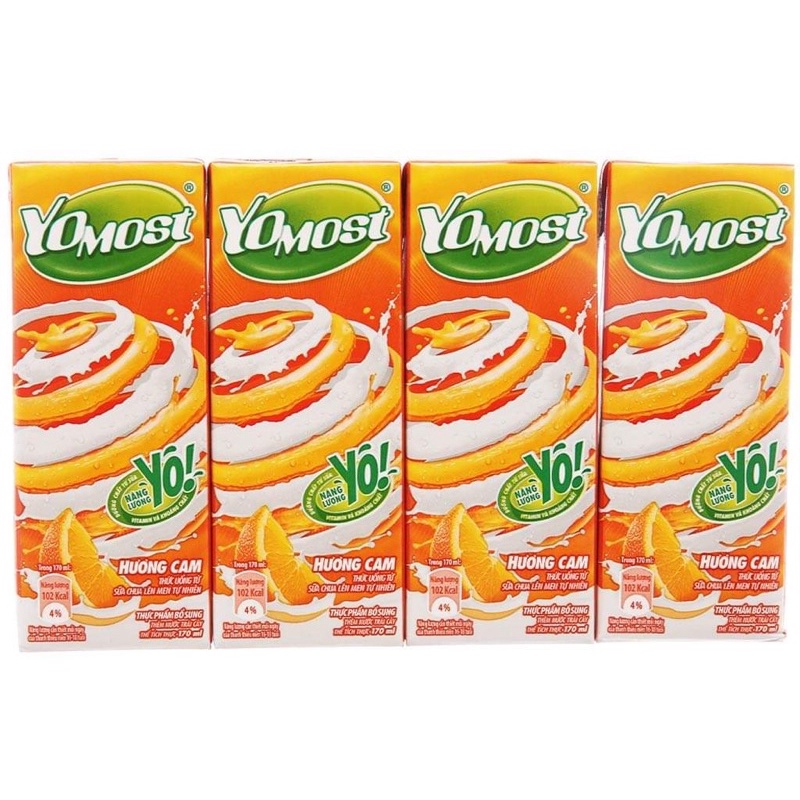Sữa chua uống Yomost lốc 180ml hương cam và dâu | Shopee Việt Nam