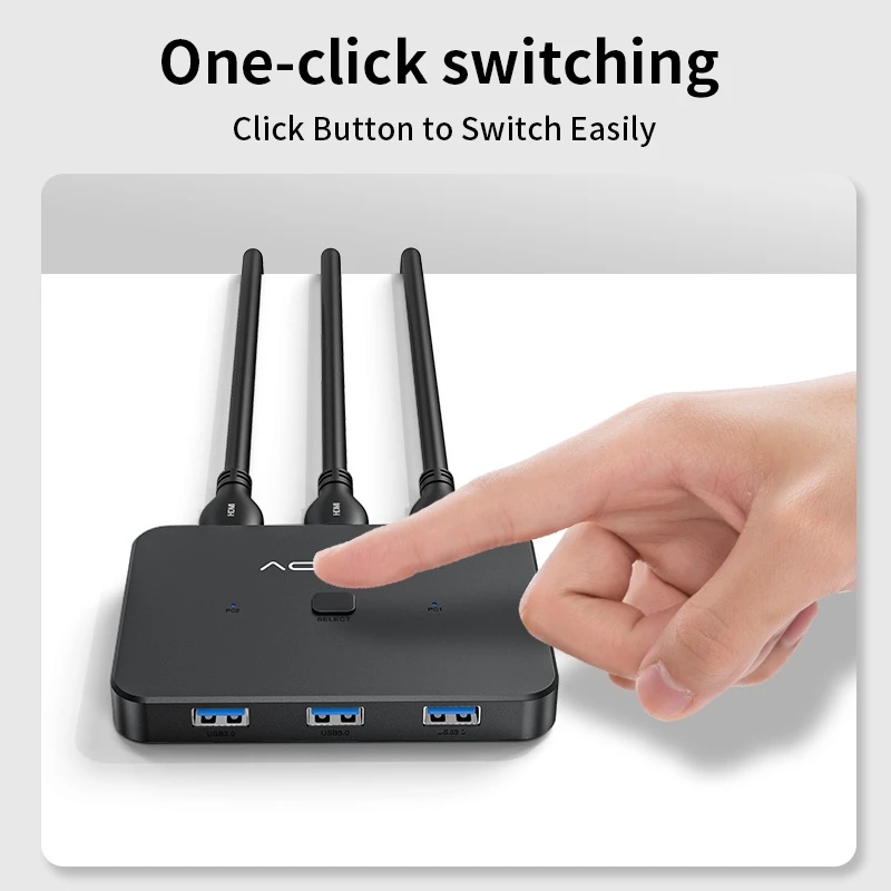 Acasis usb hdmi kvm switch 2 in 1 out 4k60hz hdmi switcher and extended usb3.0 hub manual sharing bo