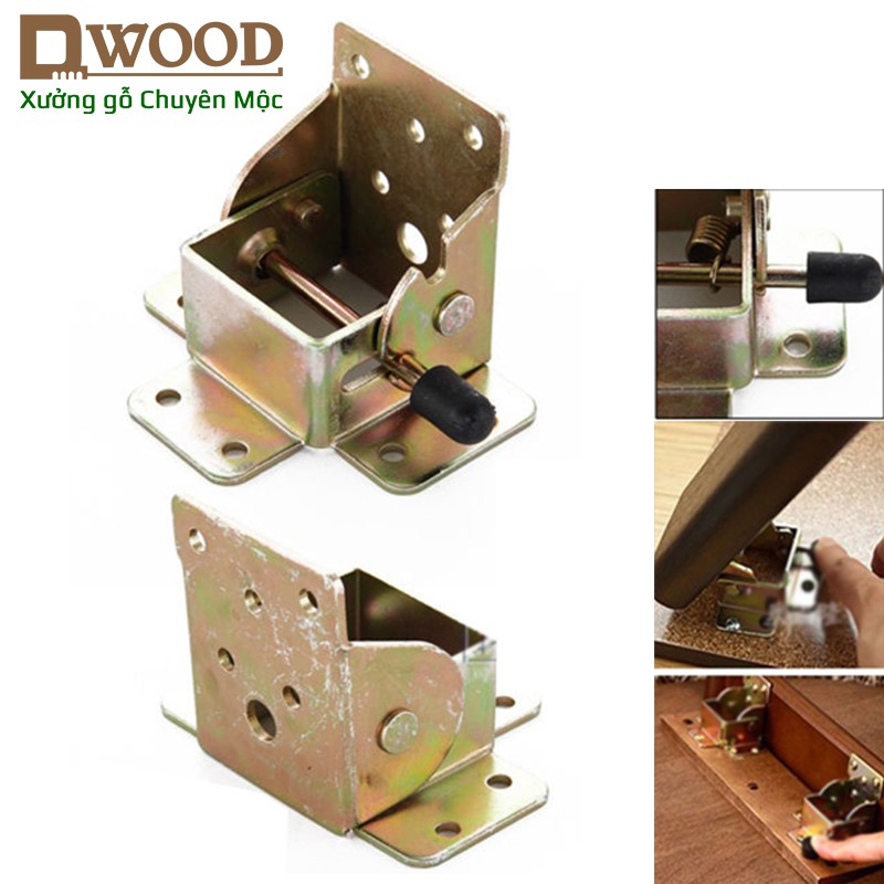 Ảnh Bản lề chân bàn Dwood gập 90 độ có khóa gài loại to 1