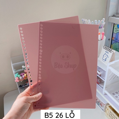 Binder Thanh Còng Nhựa A4 B5 A5 30 26 20 Lỗ Béo Shop Kẹp Nhựa Trong Suốt Làm Sổ Planner Bullet