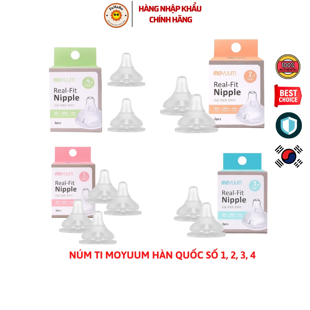Núm ti Moyuum Hàn Quốc số 1 2 3 4 (Hộp 2 cái) | Shopee Việt Nam