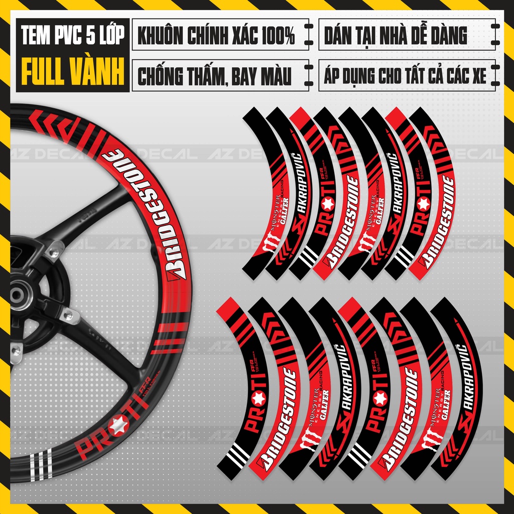 Tem Dán Kín Vành Chủ Đề Proti FFR | FullV06 | Decal Dán Mâm Xe Cao Cấp ...