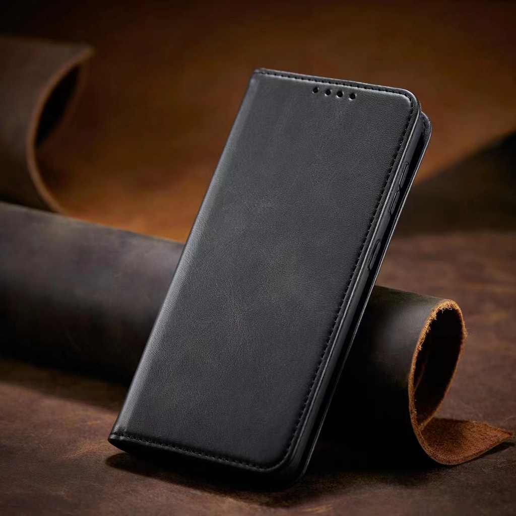 Ốp Điện Thoại Nắp Gập Kiểu Ví Đựng Thẻ Bằng Da Sang Trọng Chống Sốc Cho Samsung A51 A71 A82 A90 5G A22 A32 4G A01 A41