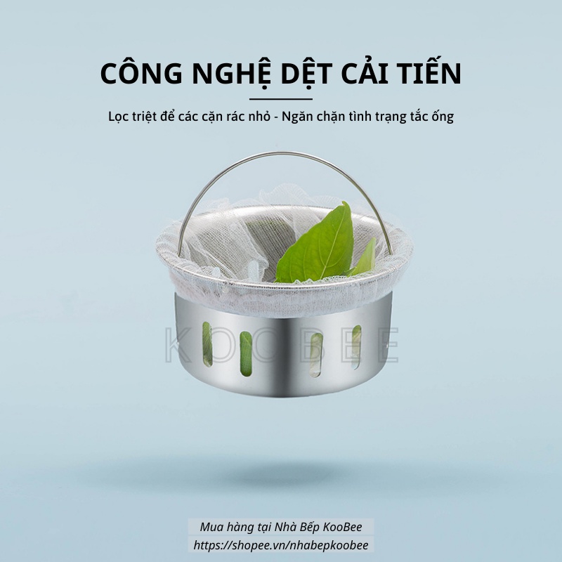 Túi Lọc Rác Bồn Rửa Chén KOOBEE – Lưới Siêu Dai, Đầu Chun Co Giãn Chống Tắc Nghẽn | CSNC01