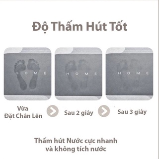 Thảm lau chân silicon chống trượt siêu thấm, thảm chùi chân đế cao su dày dặn cao cấp