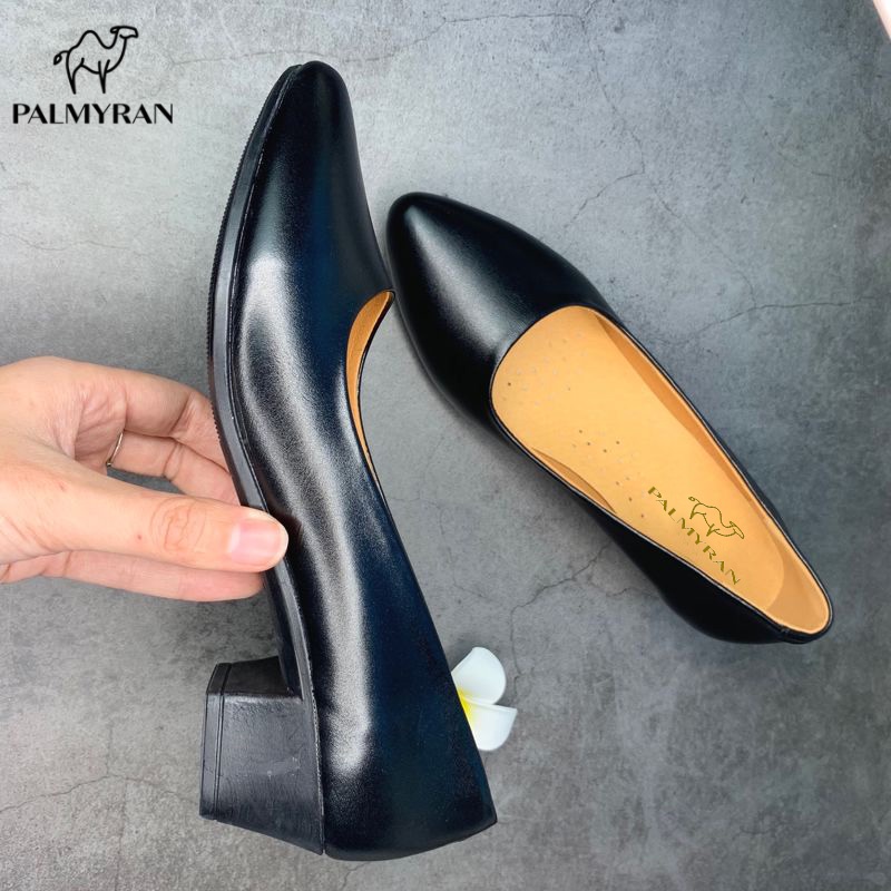 Giày nữ cao gót 4cm da bò thật cao cấp palmyran ST04D