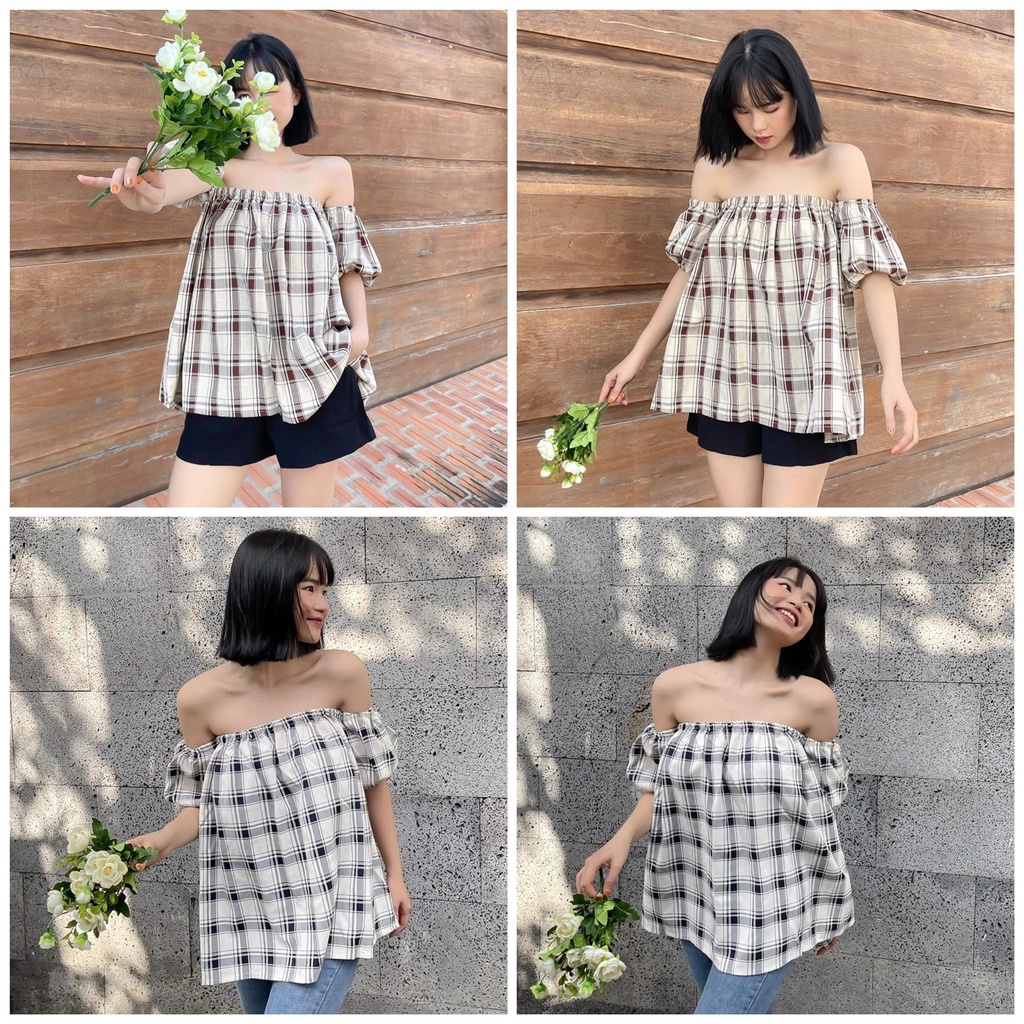 ÁO TRỄ VAI TAY BỒNG NỮ ÁO KIỂU BÁNH BÈO TAY PHỒNG - OFF SHOULDER TOP