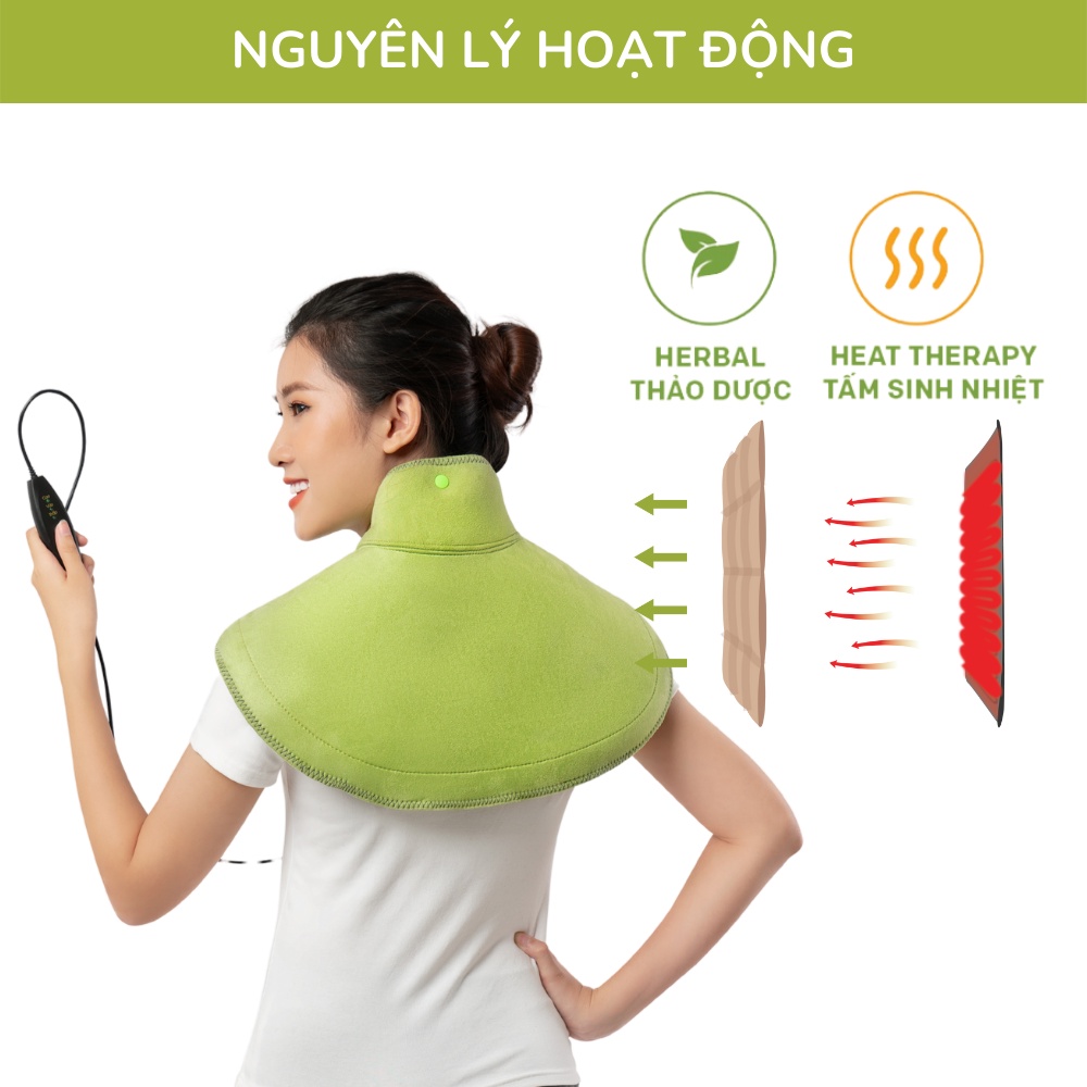 Mô tả Đai Chườm Nóng Thảo Dược HAPAKU, Giảm Đau Vai Gáy, Thoái Hóa Đốt Sống Cổ, Lưu Thông Khí Huyết, Thư Giãn Ngủ Ngon - 1