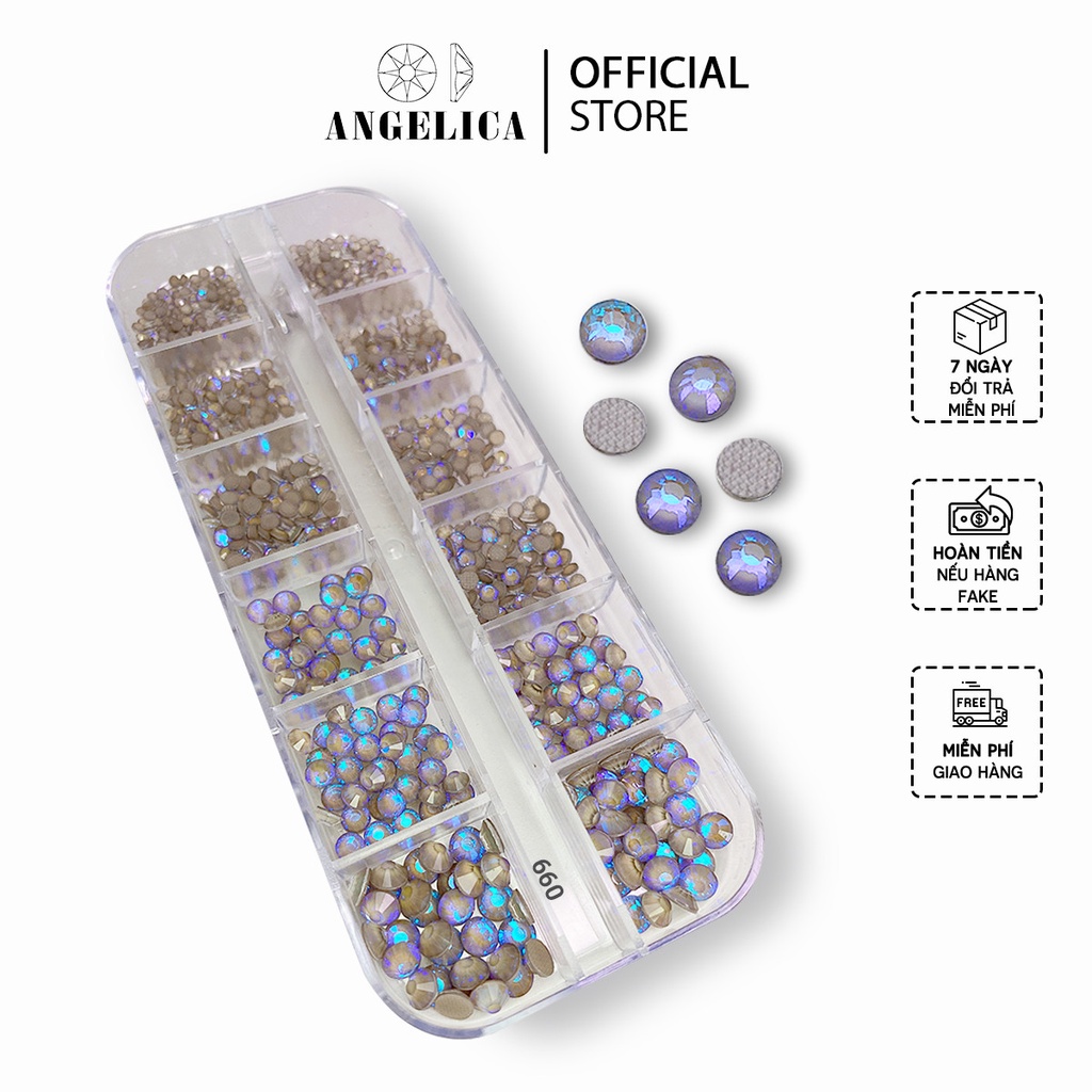 Đá Chân Lưới 12 Khía nail Light Argentum Fluorescence Móng ANGELICA 660