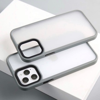 Ốp lưng nhám viền màu chống sốc, chống bám vân cho iPhone 16 15 14 13 12 pro promax plus