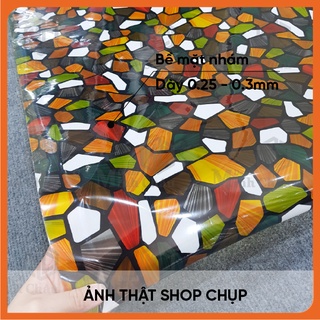 Decal Dán Kính 3D hình đá Nhiều Màu T044 Khổ 90x100cm cản nắng giảm nhiệt chống nhìn cho cửa phòng