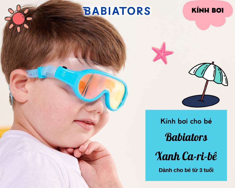 Mô tả Kính bơi cho bé Babiators - Xanh Ca-ri-bê, từ 3 tuổi - 1