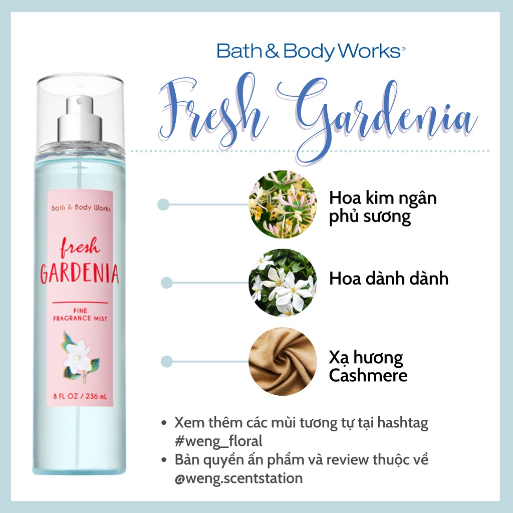 Xịt Thơm Toàn Thân Bodymist Bath And Body Works Mùi Fresh Gardenia Shopee Việt Nam 0667