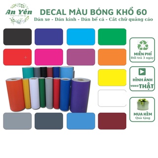 Decal Đề Can Các Màu Khổ 60 , Decal Màu Trơn Dán Xe Dán Kính,Decal Cắt Chữ  Quảng Cáo | Shopee Việt Nam