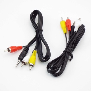 1M AV Adapter Dây Nối Dài Video Âm Thanh 3.5 Mm Jack Cắm Vào 3 RCA Nam Aux Kết Nối Cáp Chia F3 @ VN