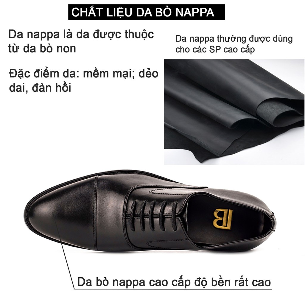 Ảnh Giày nam oxford công sở da bò nappa cao cấp màu đen G105- Bụi leather- hộp sang trọng -Bảo hành 12 tháng 2