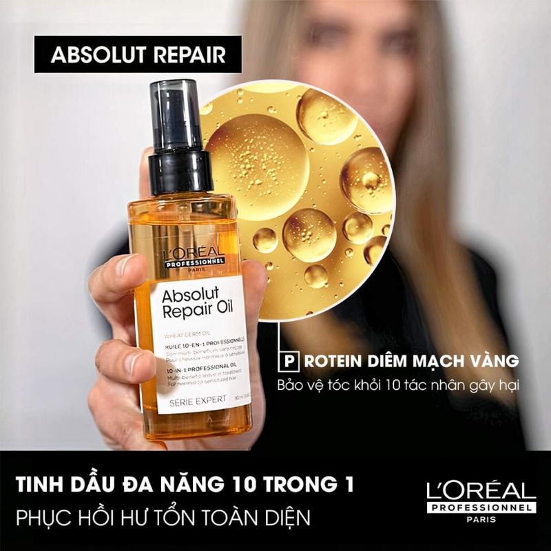 TINH DẦU SERUM PHỤC HỒI TÓC LOREAL ABSOLUTE REPAIR LIPIDIUM 3 TÁC ĐỘNG 50ML  | Shopee Việt Nam