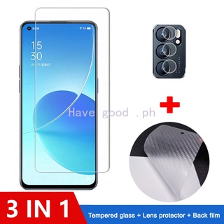 Kính Cường Lực 3 Trong 1 Bảo Vệ Màn Hình Cho OPPO Reno 6 Z 5 4 5G 3 Pro 5G 4G A15S A15 A93 A53 A92