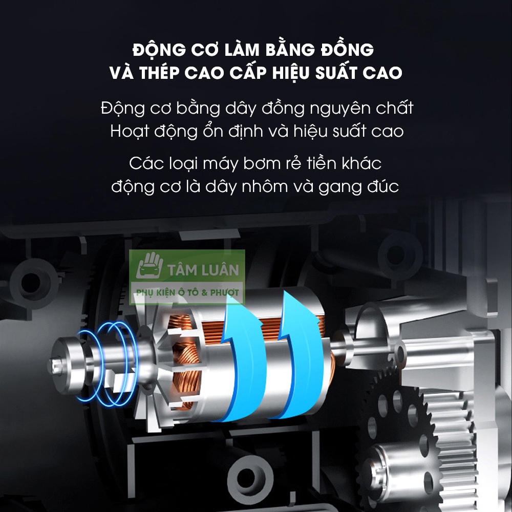 Mô tả Bơm ô tô, bơm lốp xe hơi oto tự động ngắt, đồng hồ cơ điện 12 V Suitu - Tâm Luân phụ kiện ô tô và phượt - 3