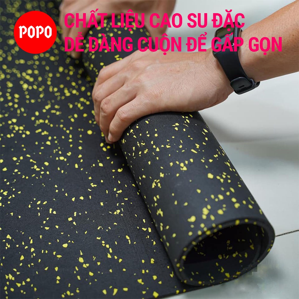 Thảm nhảy dây SPORTY chống ồn chất liệu cao su 1mx1m dày 3mm giảm sốc, cách âm tập thể dục trong nhà