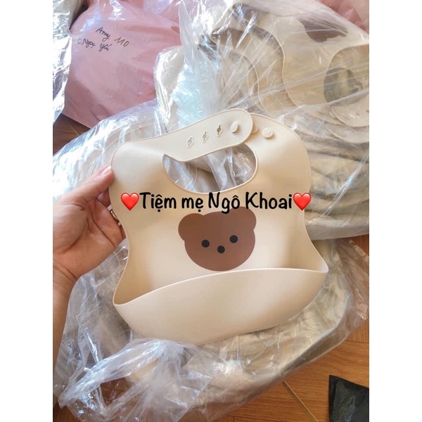 [MD10] Yếm gấu sillicon ăn dặm hàng loại 1 dày dặn cho bé
