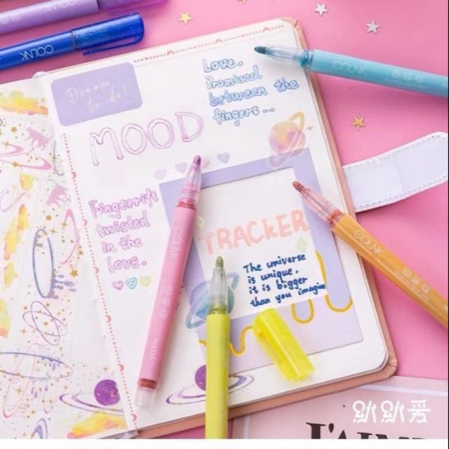 Bút lông bạc viền màu trang trí sổ, planner, scrapbook, bullet ...