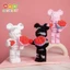Xếp hình gấu bearbrick cầm hoa size to 55cm